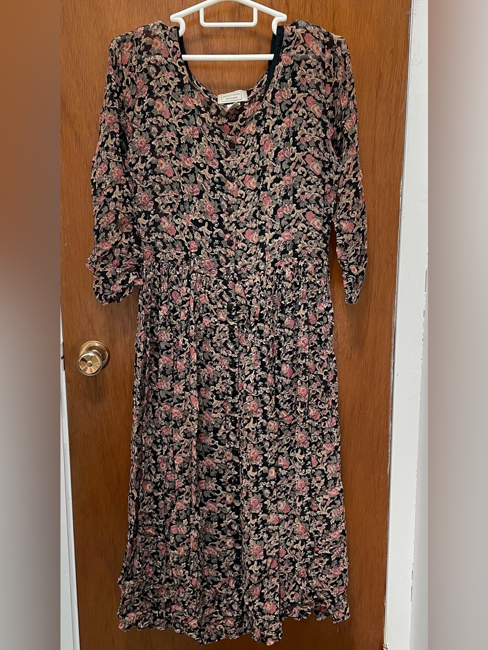 Pink and black button front Maxi dress